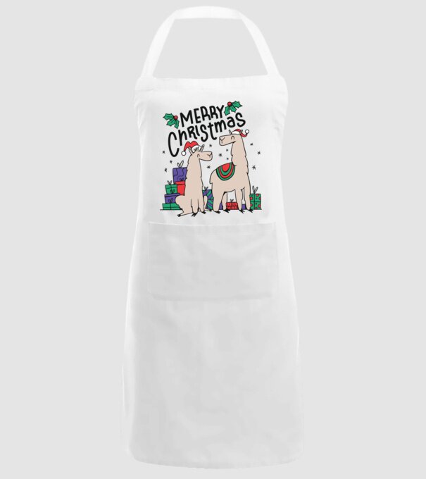 Alpaca de Crăciun model alb pe tricou
