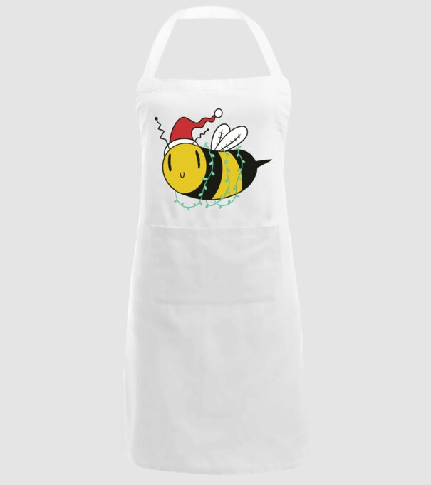 Albină de Crăciun model alb pe tricou