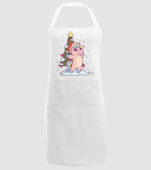 Unicorn de Crăciun model alb pe tricou