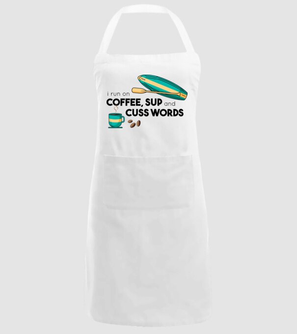 Cafea și SUP model alb pe tricou