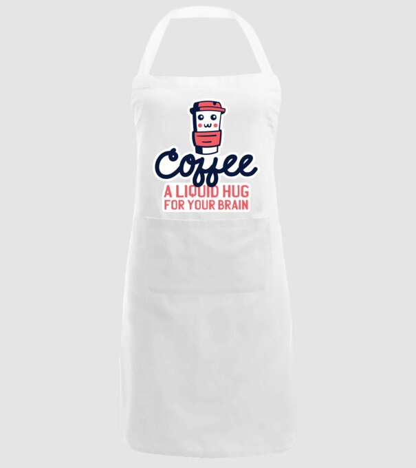 Cafea - o îmbrățișare lichidă pentru creier model alb pe tricou
