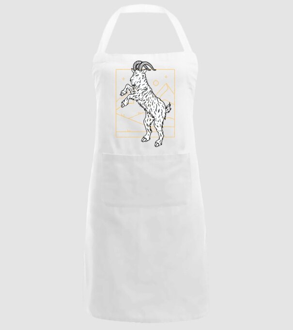 Capră model alb pe tricou