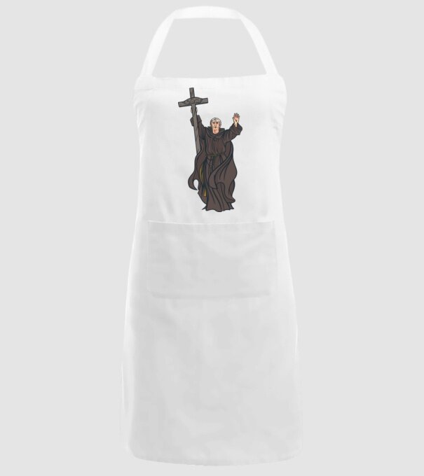 Călugăr creștin model alb pe tricou