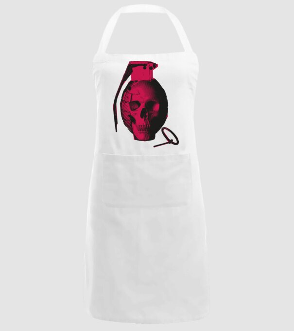 Grenadă de mână Craniu model alb pe tricou