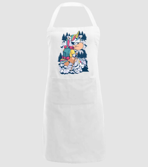 Unicorn excursionist pipi model alb pe tricou
