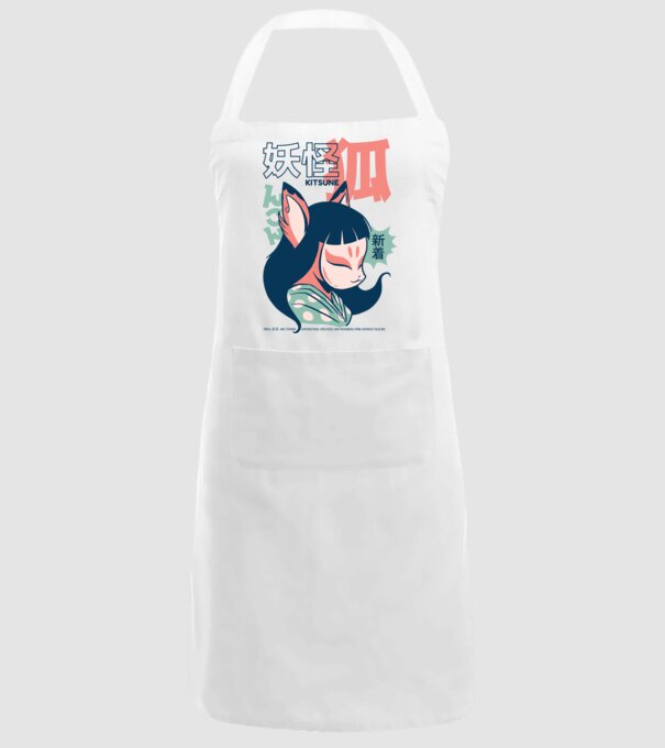 Kitsune Yokai Anime model alb pe tricou