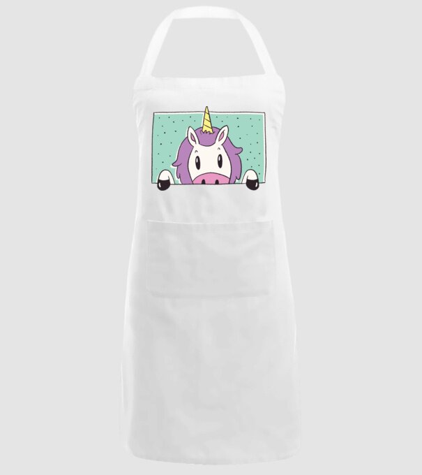 Unicorn curios model alb pe tricou