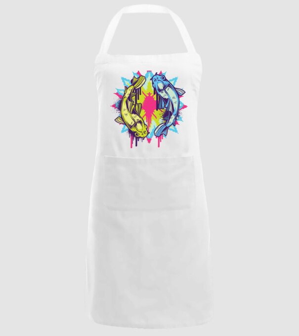 Crap Koi Colorat model alb pe tricou