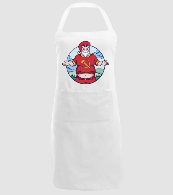 Moș Crăciun comunist model alb pe tricou