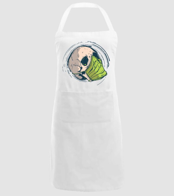 Craniu cu mască model alb pe tricou