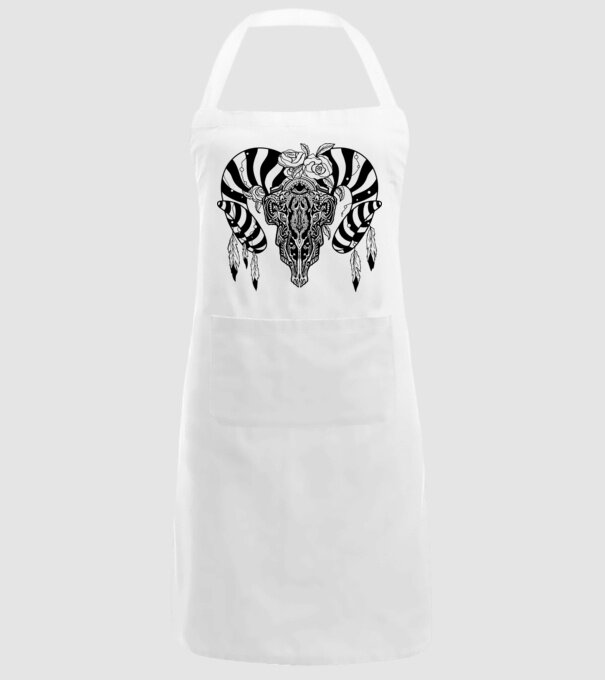 Craniu Tribal model alb pe tricou
