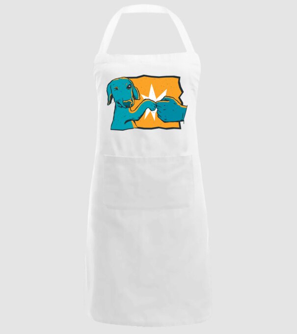 Prietenie Câine Om model alb pe tricou