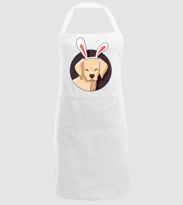 Iepuraș Labrador pentru Paște model alb pe tricou