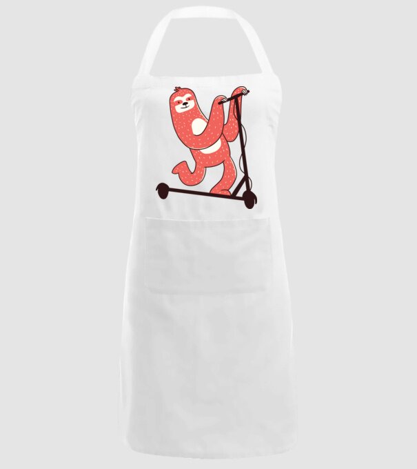 Leneș pe trotinetă model alb pe tricou