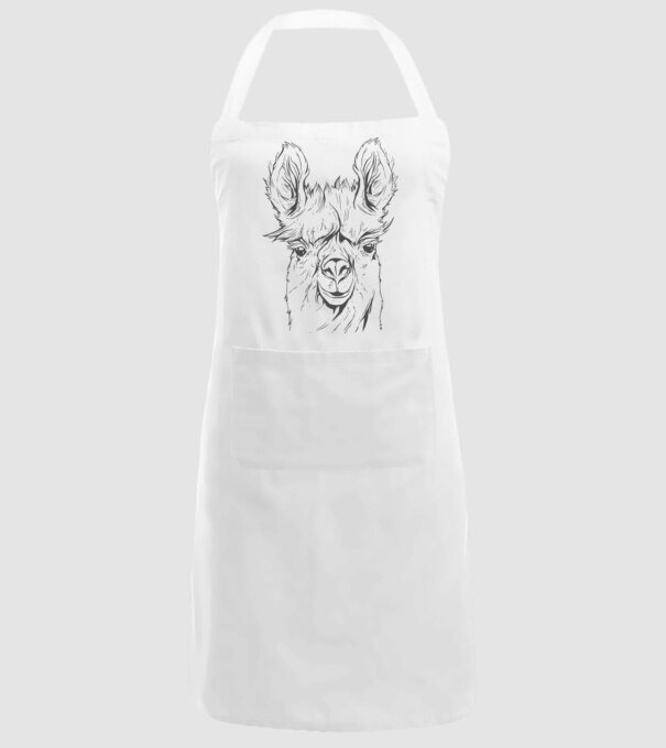 Cap de Lama model alb pe tricou
