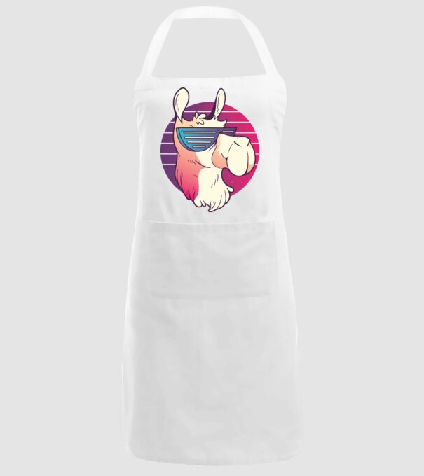 Llama ochelari de soare retro tricou model alb pe tricou