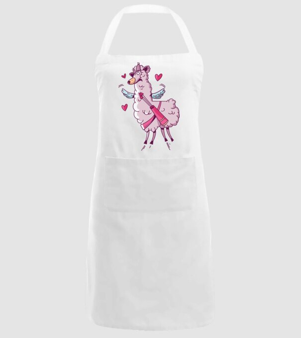 'Dragoste Llama pentru Valentine''s Day' model alb pe tricou