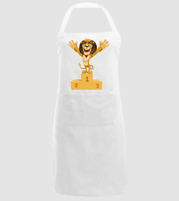 lion champion model alb pe tricou