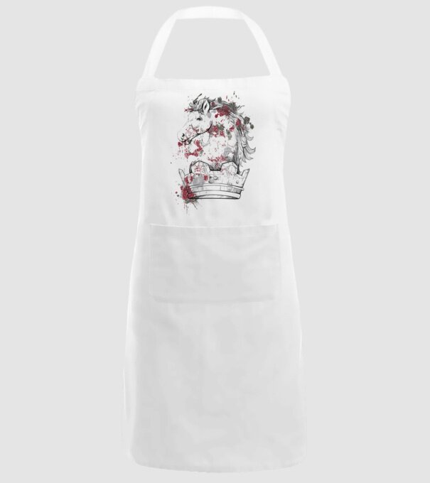 Coroană Cal - Șah model alb pe tricou