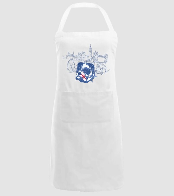 London Bulldog model alb pe tricou