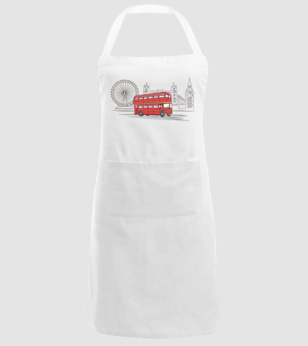 London Bus model alb pe tricou