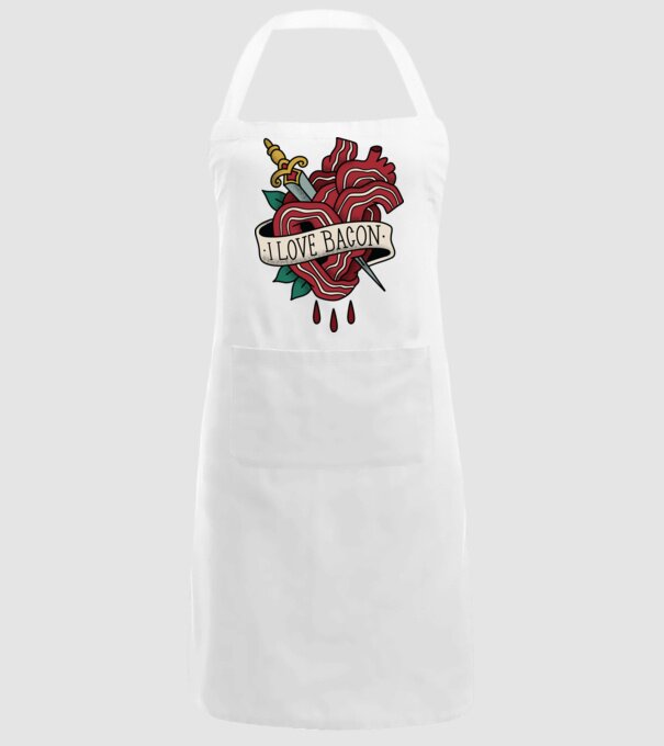 Love Bacon Tatuaj model alb pe tricou