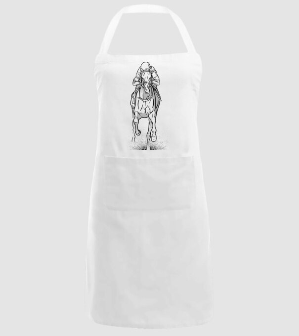 Cursă de cai model alb pe tricou