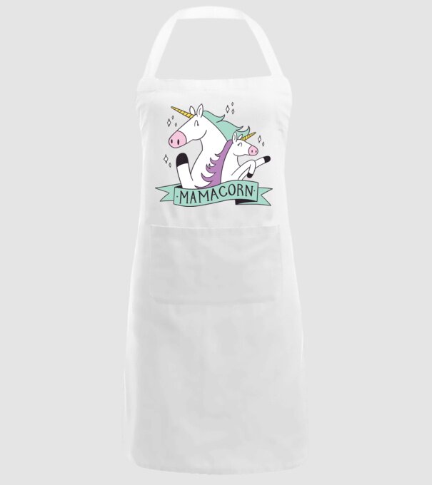Mamacorn model alb pe tricou