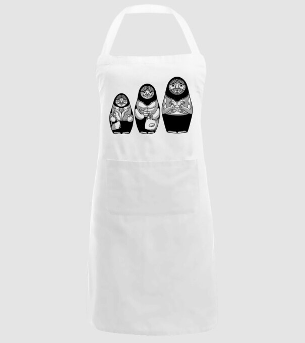 Păpuși Mamushka model alb pe tricou