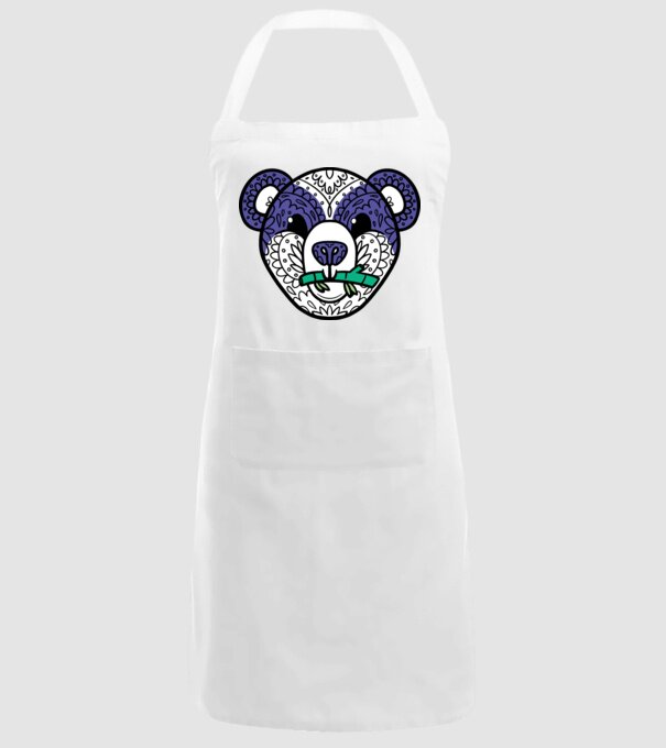 Mandala Panda model alb pe tricou
