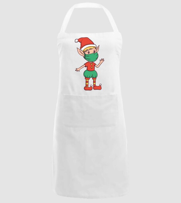 Elf cu mască model alb pe tricou
