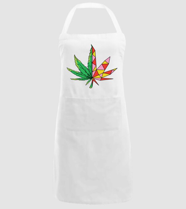 Frunză de marijuana model alb pe tricou