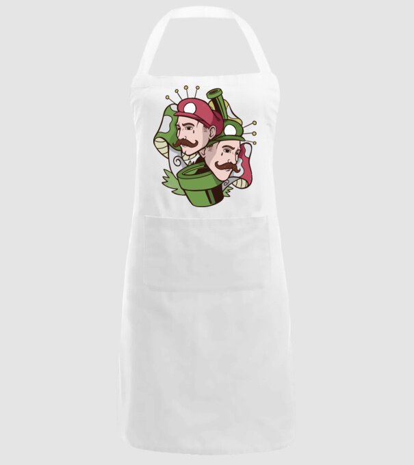 Mario și Luigi model alb pe tricou