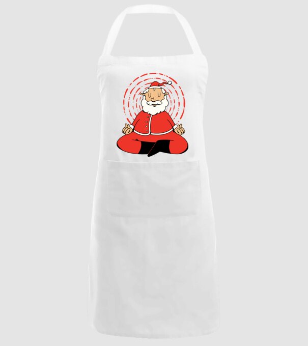 Moș Crăciun meditând model alb pe tricou