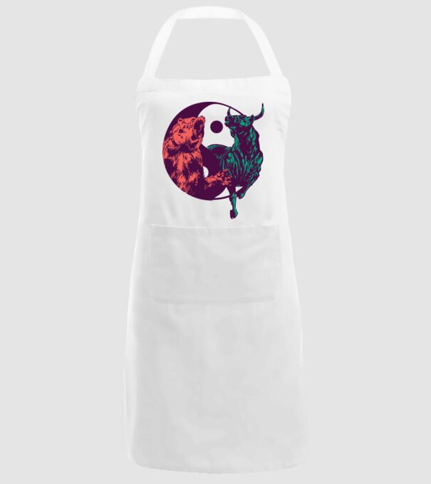 Medve Bika Yin Yang model alb pe tricou