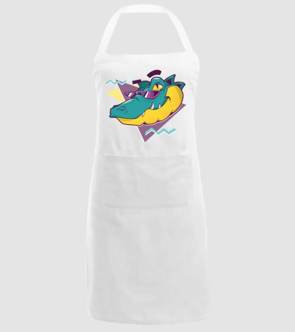 Aligator cool model alb pe tricou