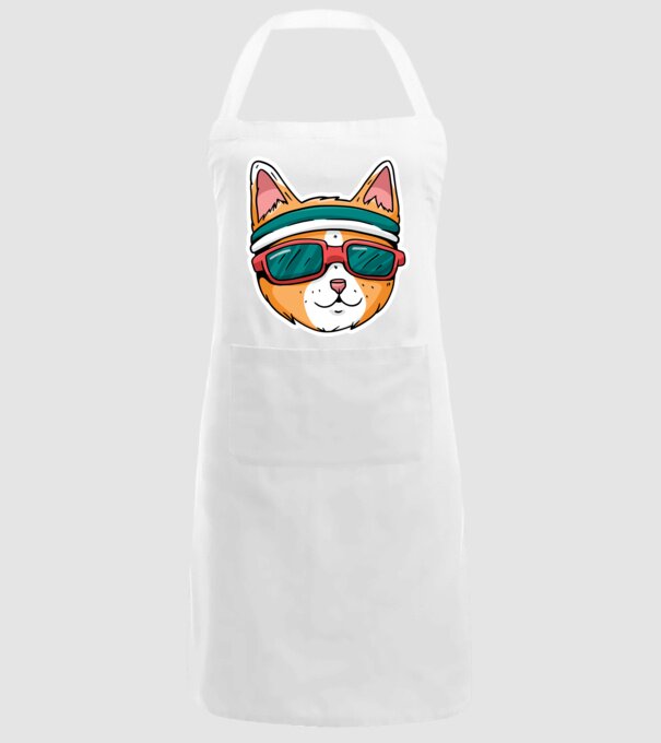 Pisică Cool model alb pe tricou