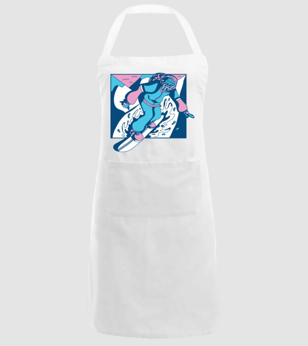 Snowboarder cool model alb pe tricou