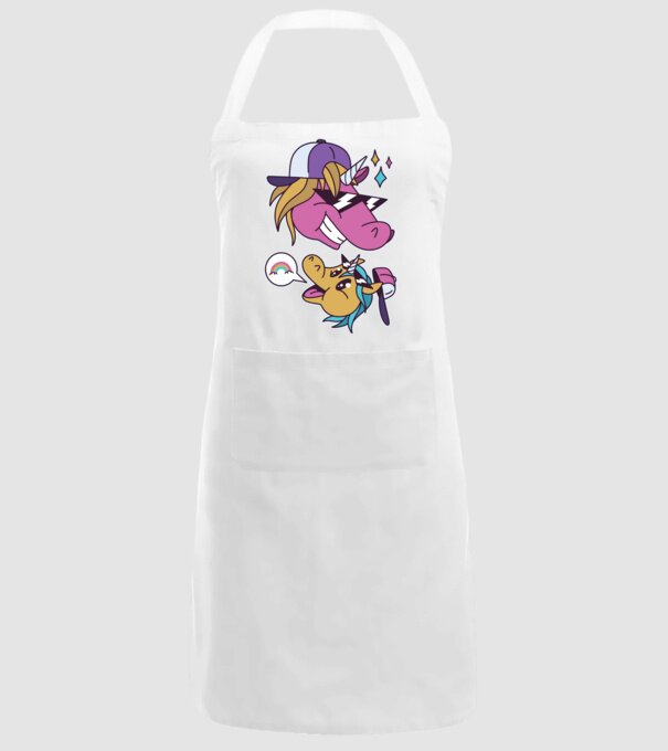 Unicorni cool model alb pe tricou