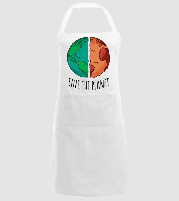 Salvați planeta model alb pe tricou