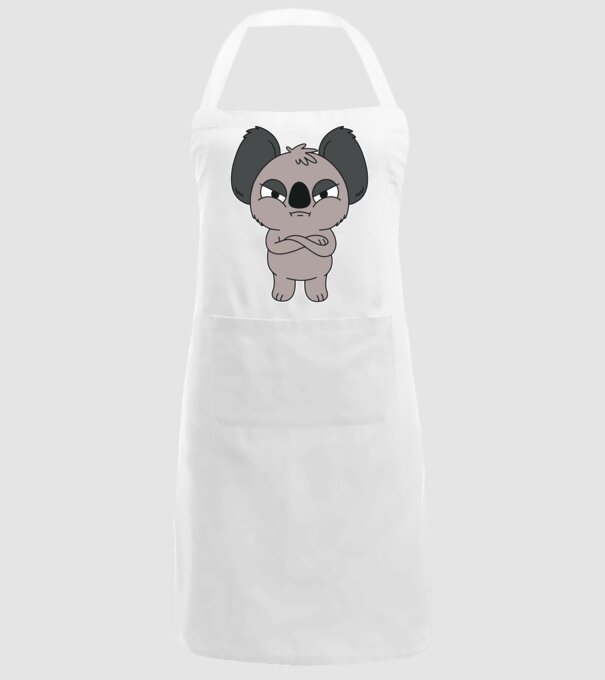 Koala Supărat model alb pe tricou