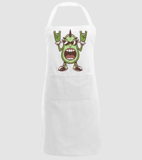 Avocado Metal model alb pe tricou