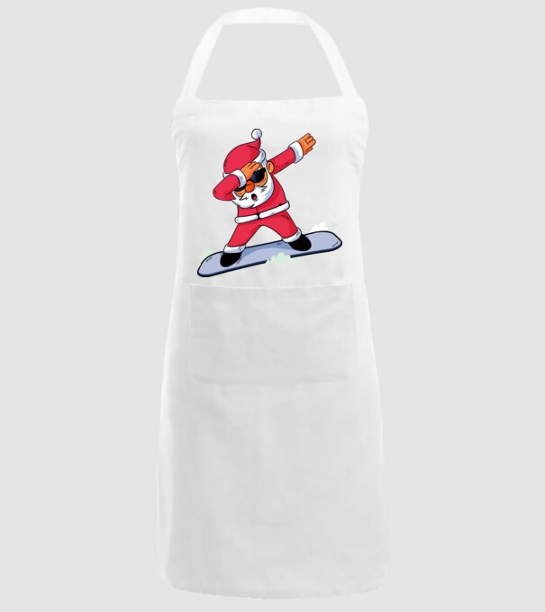 Moș Crăciun Snowboard DAB tricou amuzant model alb pe tricou