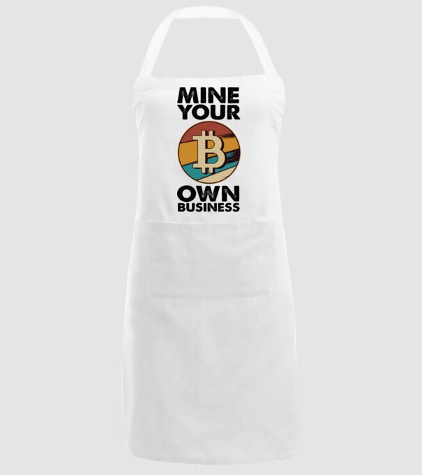 Mine your own business Bitcoin model alb pe tricou