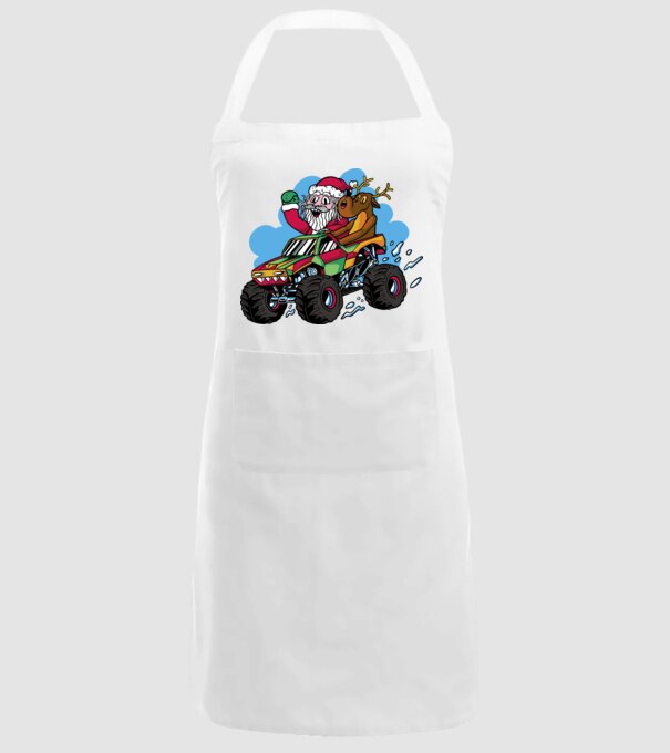 Monster Truck Moș Crăciun model alb pe tricou