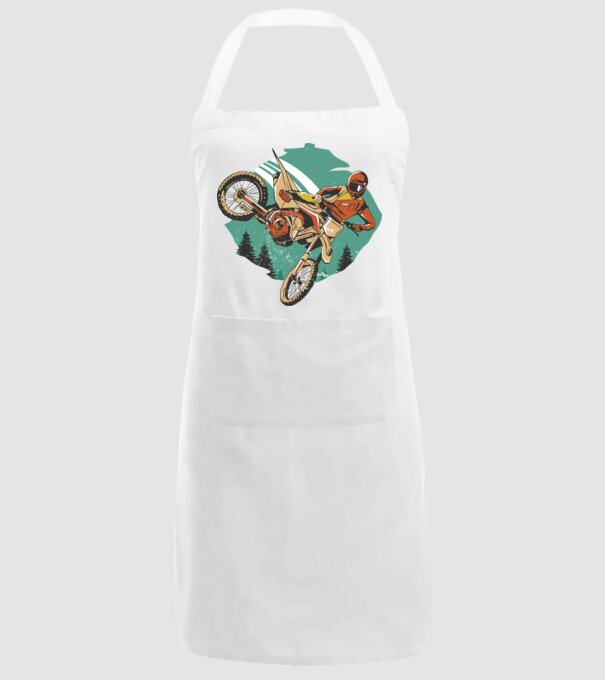 Motociclist motocros model alb pe tricou