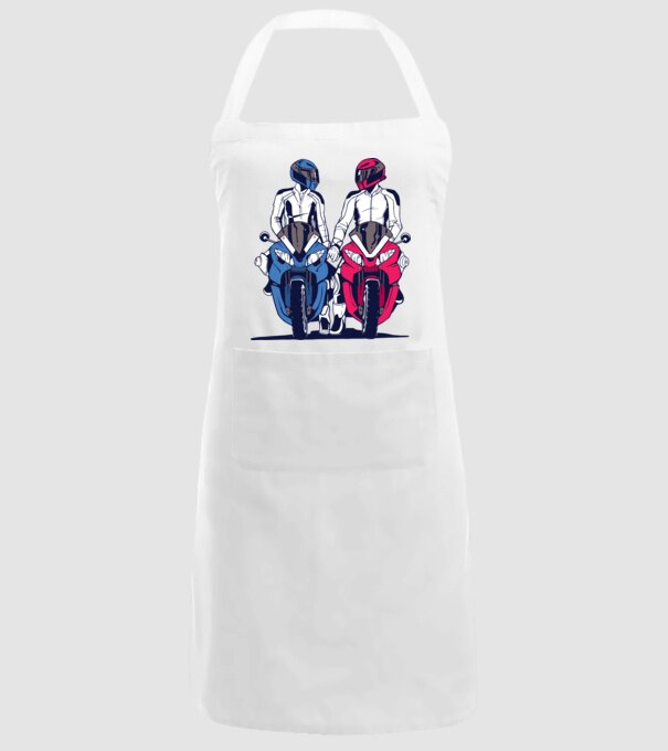 Cuplu de motocicliști model alb pe tricou