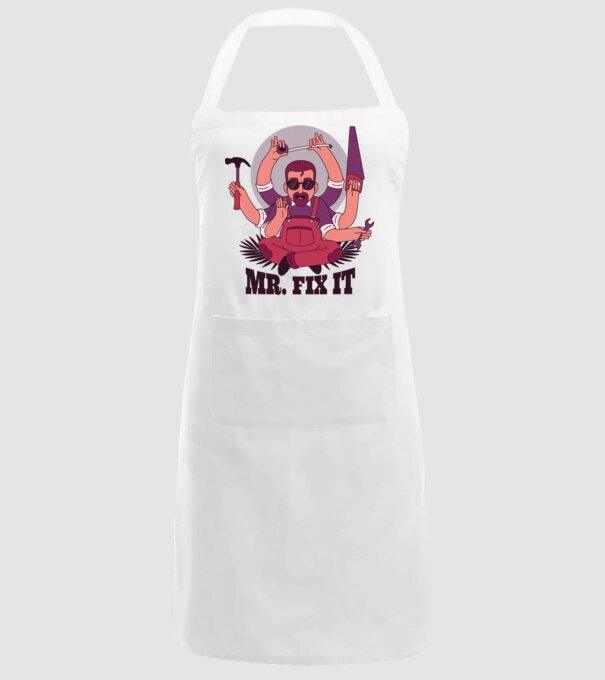 Dl. Fix It - om priceput la toate model alb pe tricou