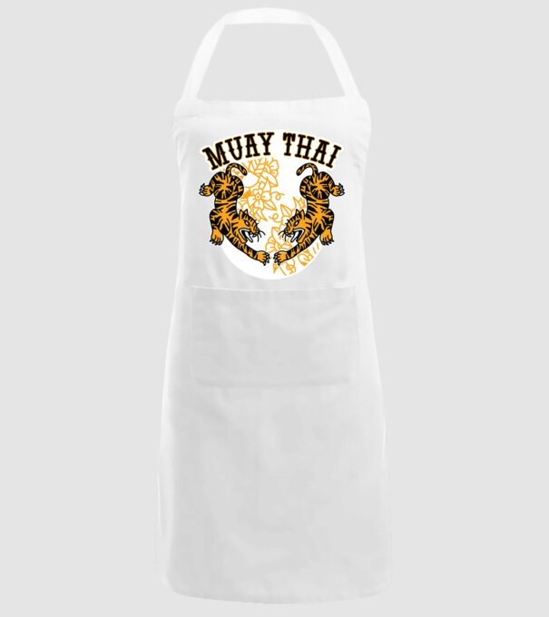 Tigri Muay Thai model alb pe tricou
