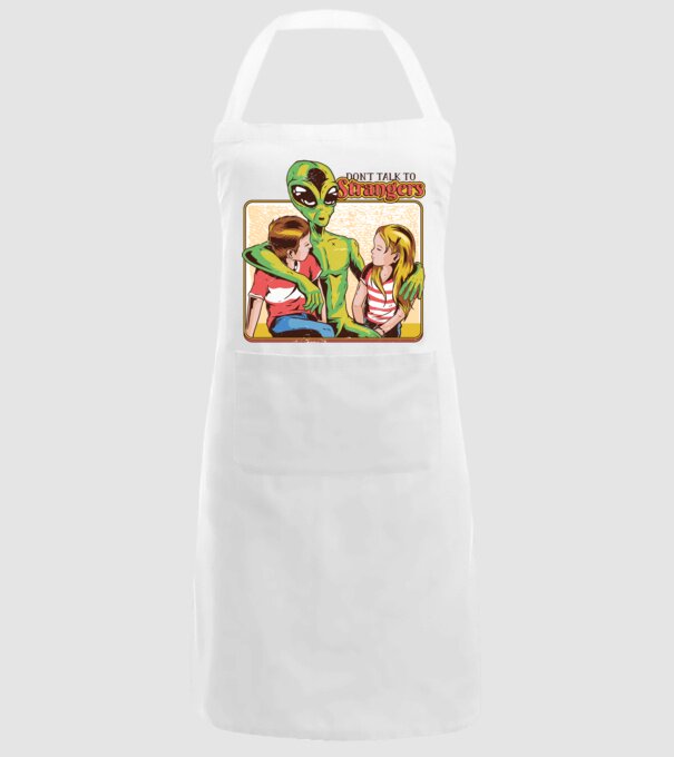 Nu vorbi cu străini tricou amuzant Alien model alb pe tricou